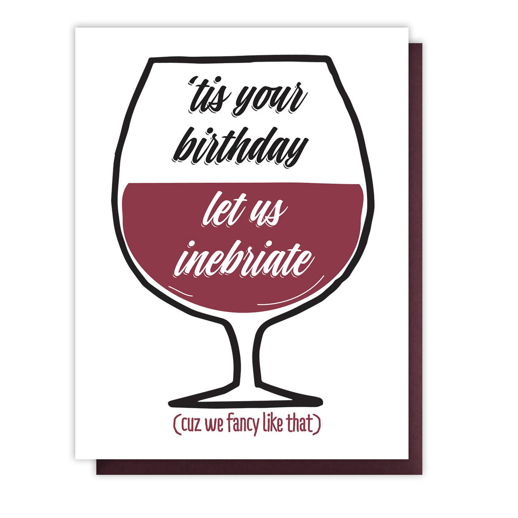 Kiss and Punch - Funny Friend Birthday Inebriate Letterpress Card