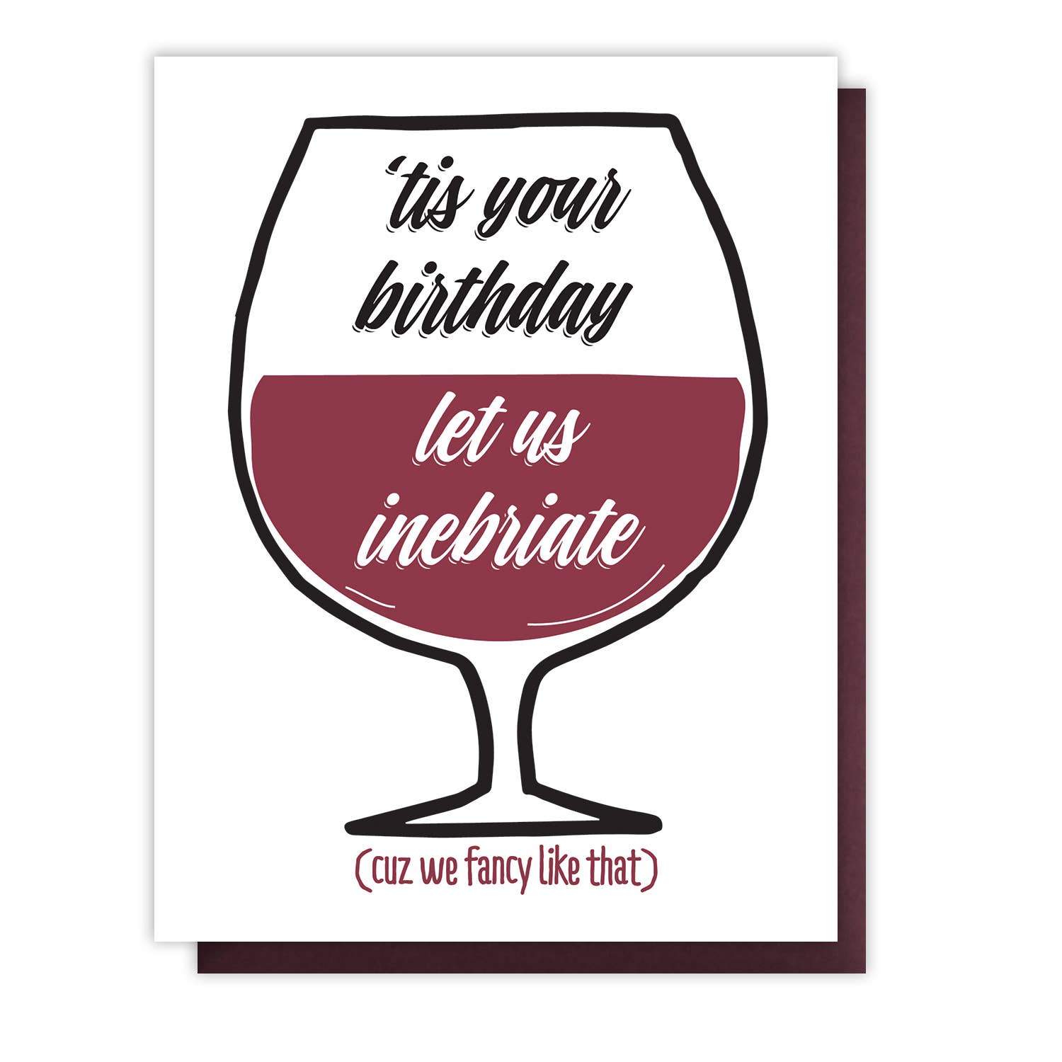 Kiss and Punch - Funny Friend Birthday Inebriate Letterpress Card