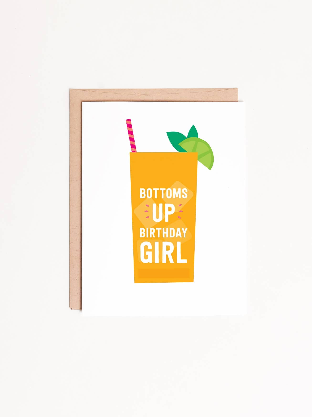 Graphic Anthology Greeting Cards - Bottoms Up Birthday Girl Cocktail Greeting Card