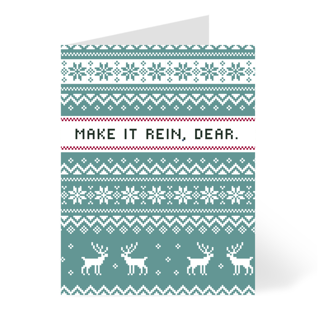 CheerNotes - Make it Rein Ugly Sweater Card | Funny Christmas Card