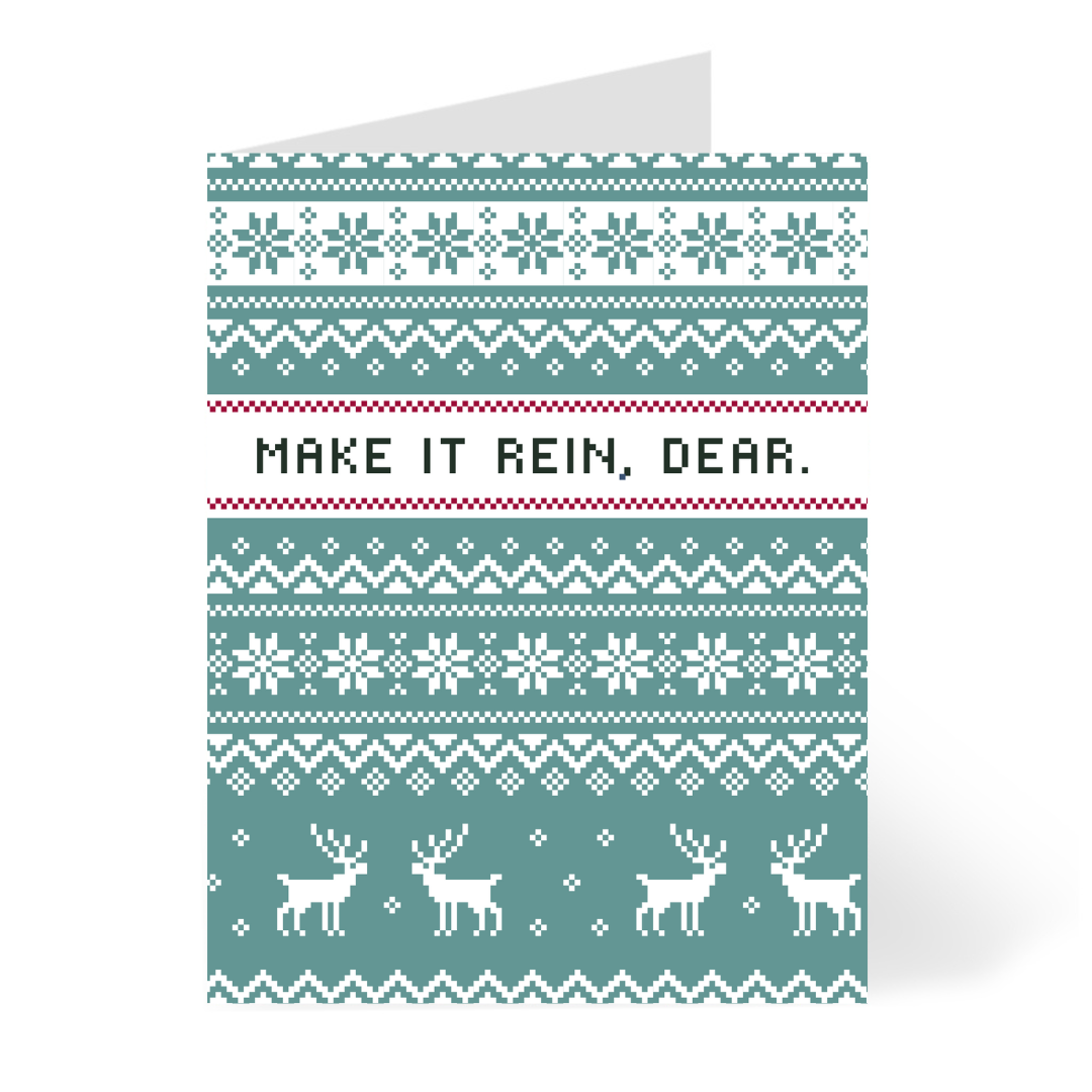 CheerNotes - Make it Rein Ugly Sweater Card | Funny Christmas Card