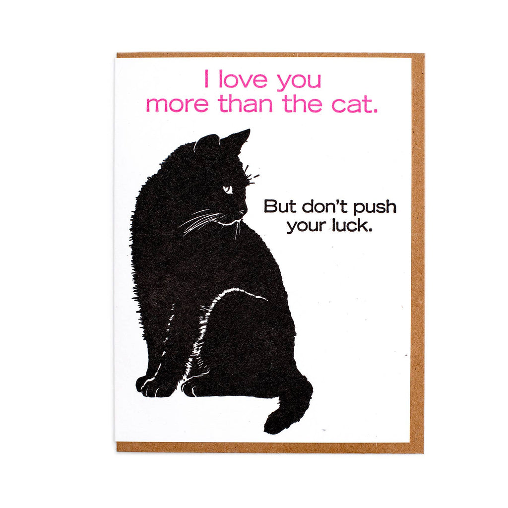 Lady Pilot Letterpress - Cat Love Greeting Card