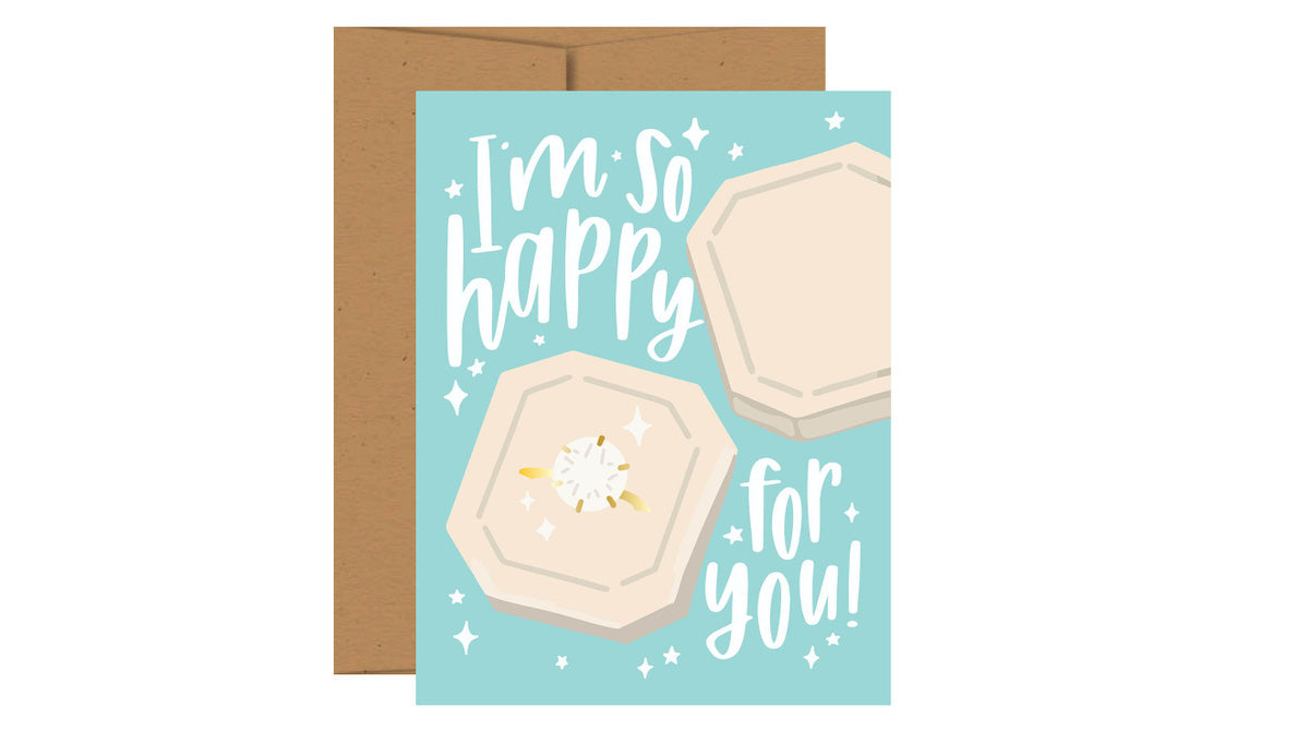 Pippi Post, So Happy For You Ring Engagement Greeting Card