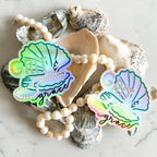 Thirteenwinks - Grit and grace -pearl necklace oyster holographic sticker