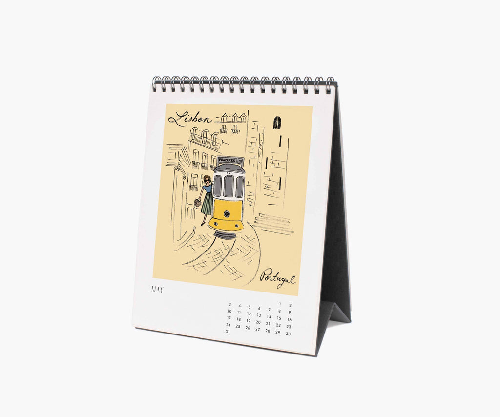 Rifle Paper Co. - 2026 Travel Sketchbook Desk Calendar