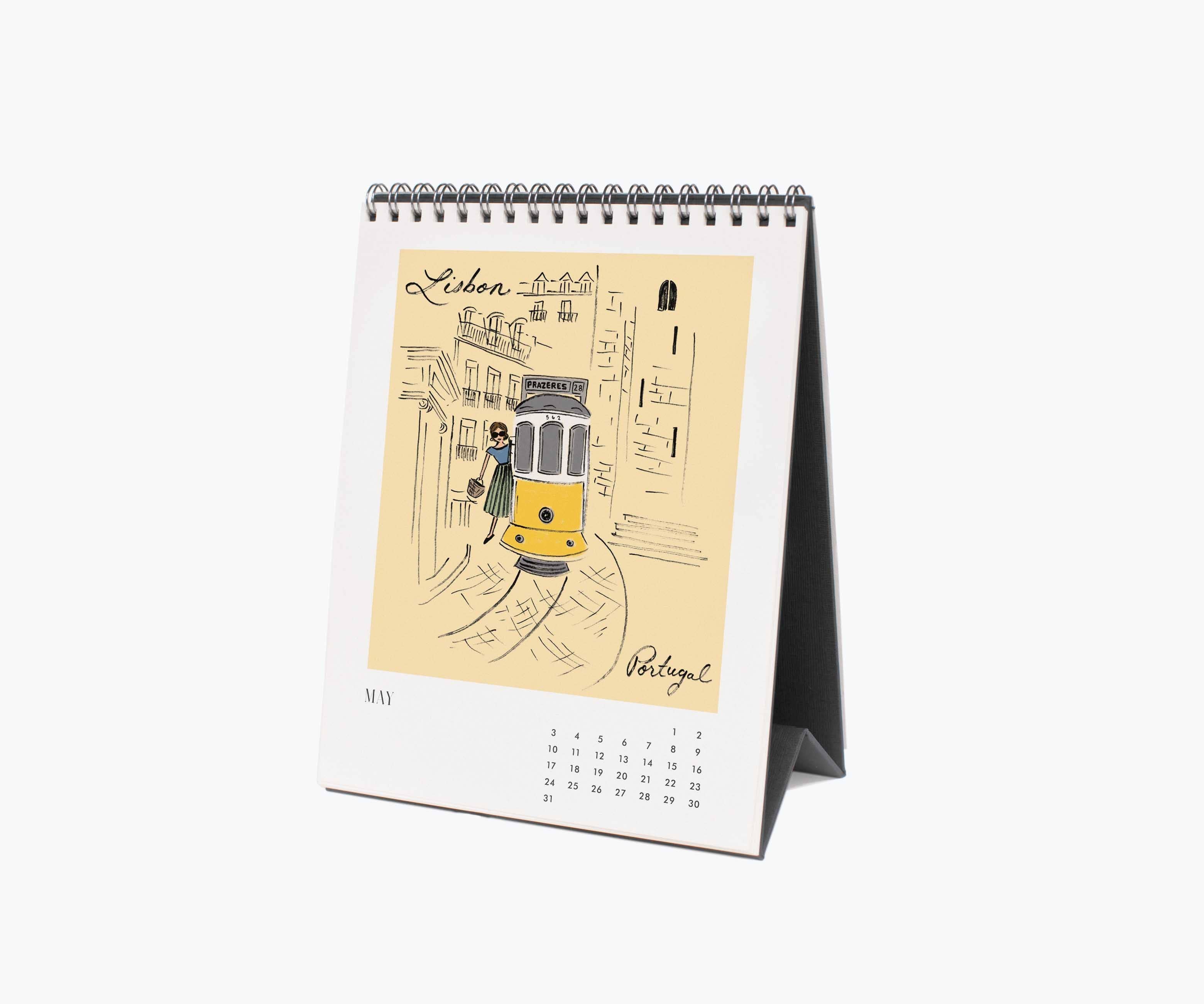 Rifle Paper Co. - 2026 Travel Sketchbook Desk Calendar