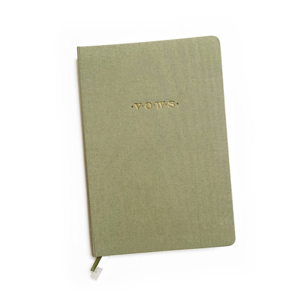 Studio Portmanteau - Wedding Vows Foil Embossed Linen Notebook | Pastel Tones: Rose pink