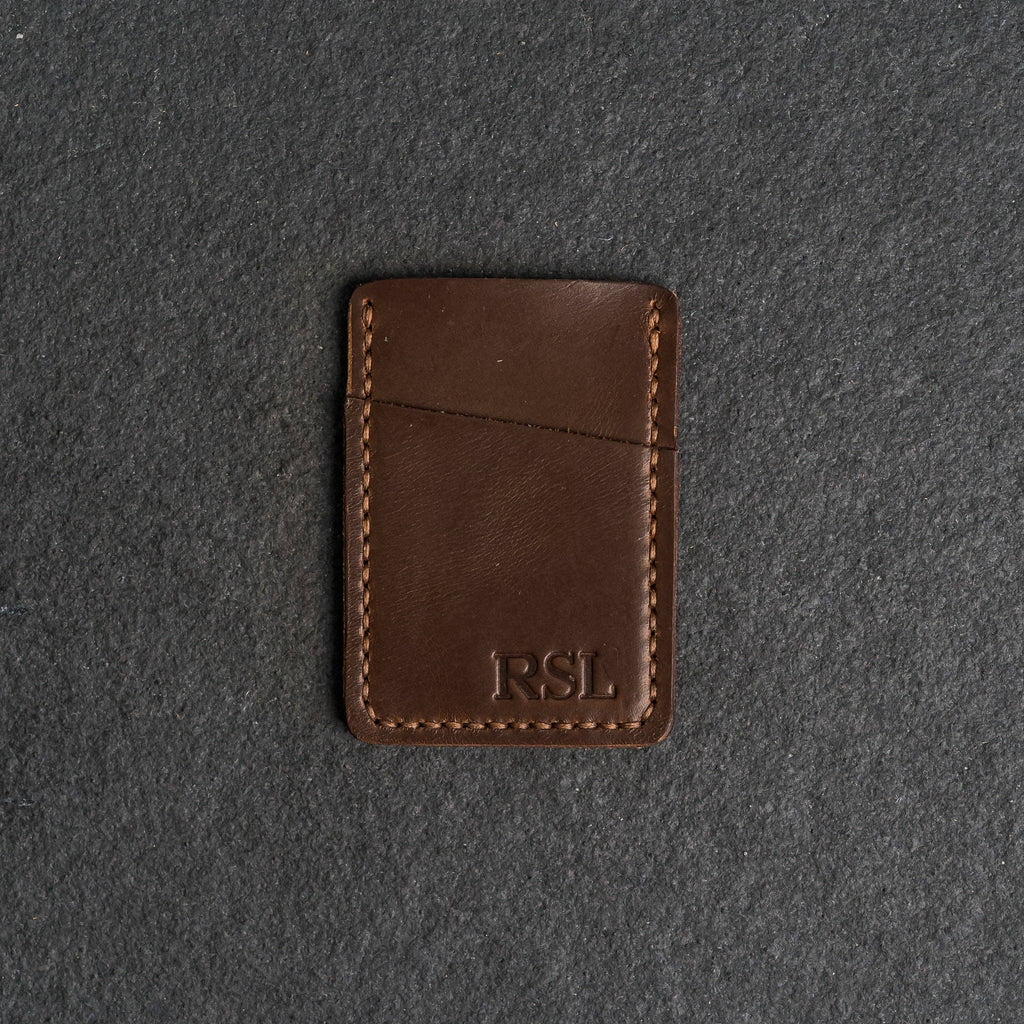 Ox & Pine - Two Pocket Wallet - Handmade Leather Wallet: Black