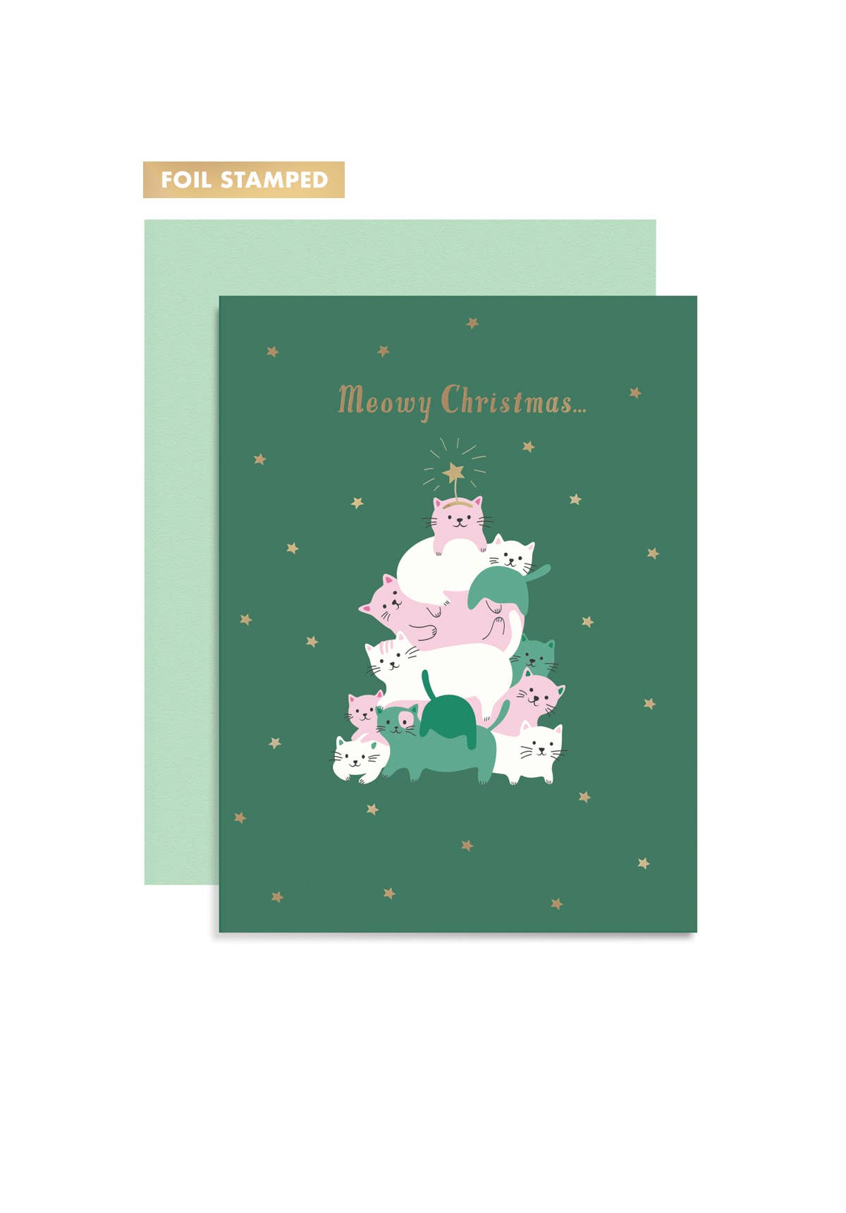 Girl of All Work - Meowy Christmas Greeting Card
