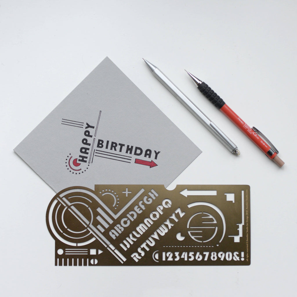 Another Studio - Bauhaus design, Craft Art Drawing Stencil in Brass Metal