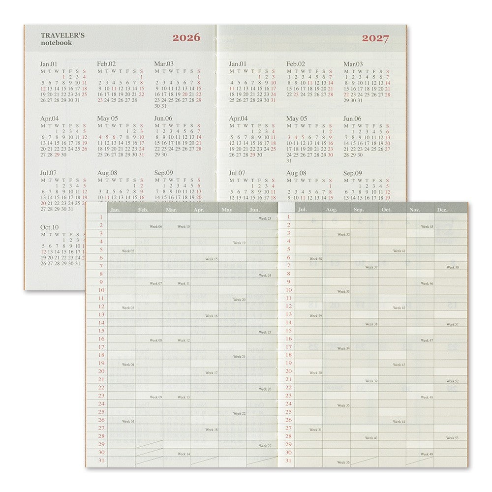 Traveler's Company Notebook Monthly Diary - Passport Size