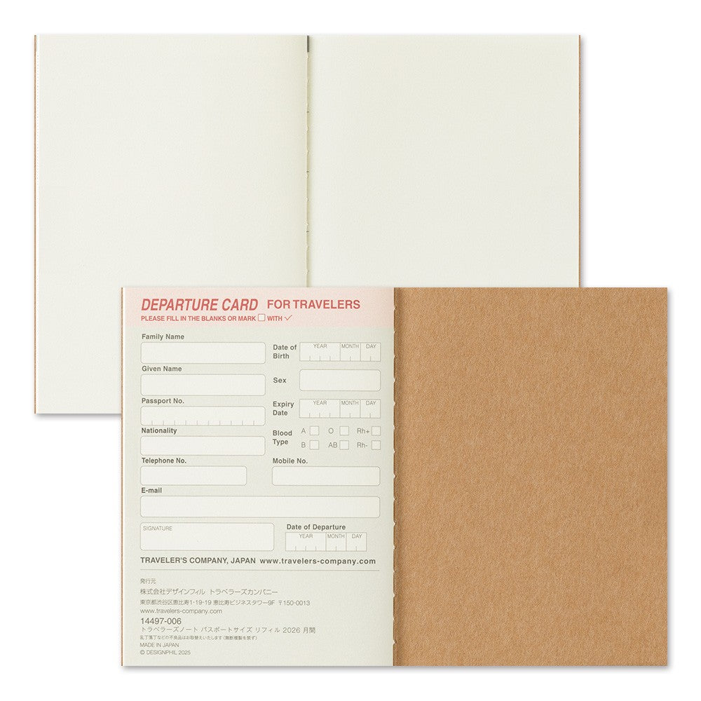 Traveler's Company Notebook Monthly Diary - Passport Size
