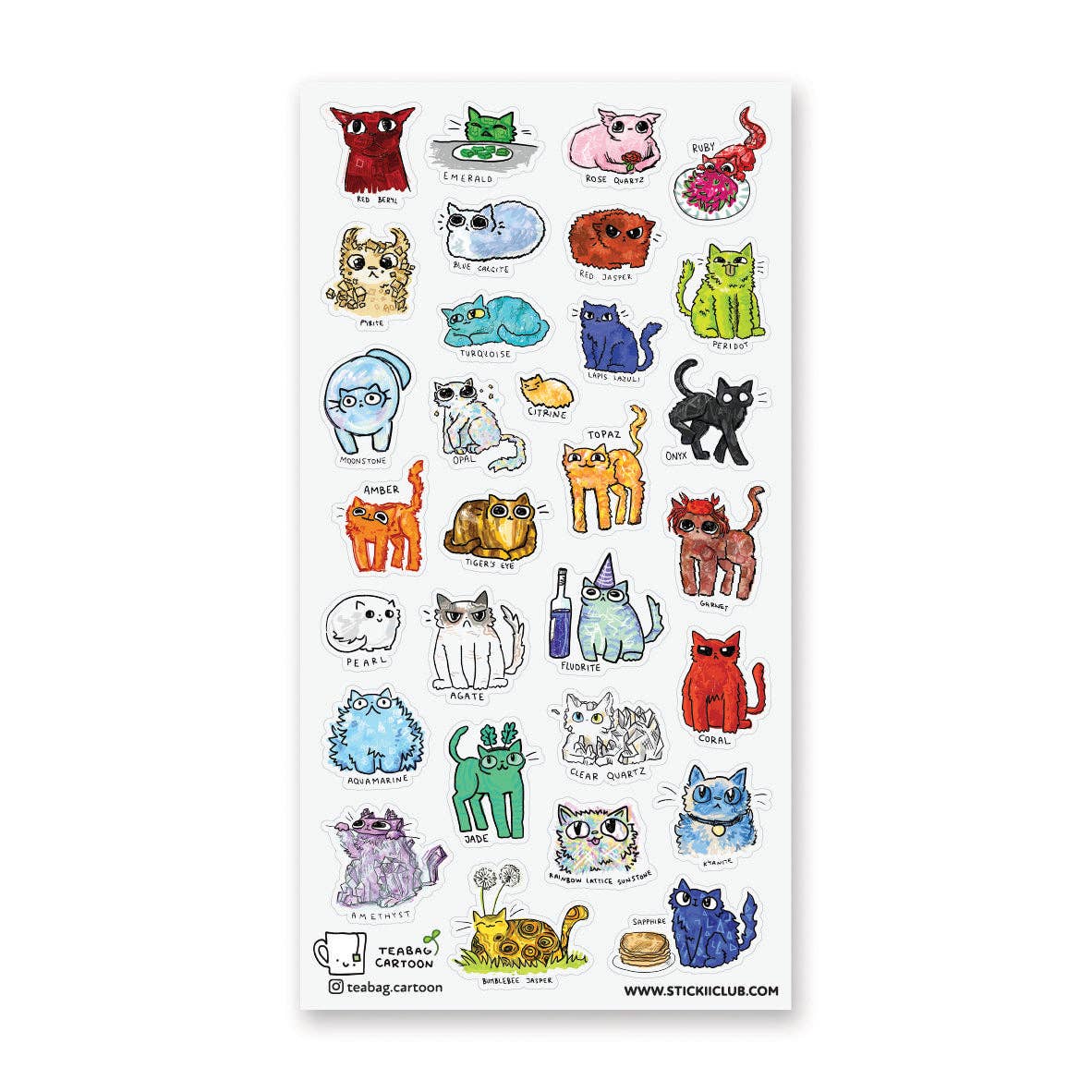 STICKII - Gem Cats Sticker Sheet