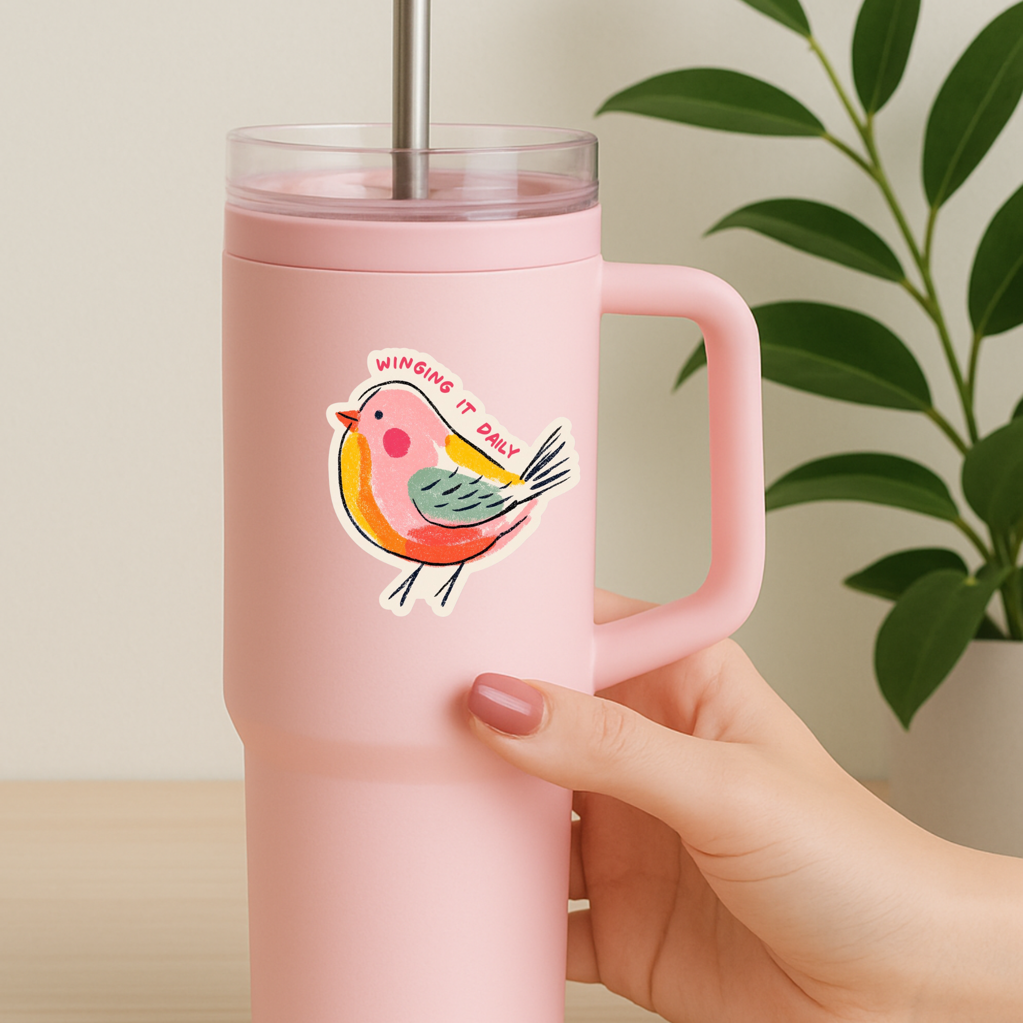 inviting affairs paperie - Winging It Daily Bird Sticker – Cute Colorful Bird Sticker