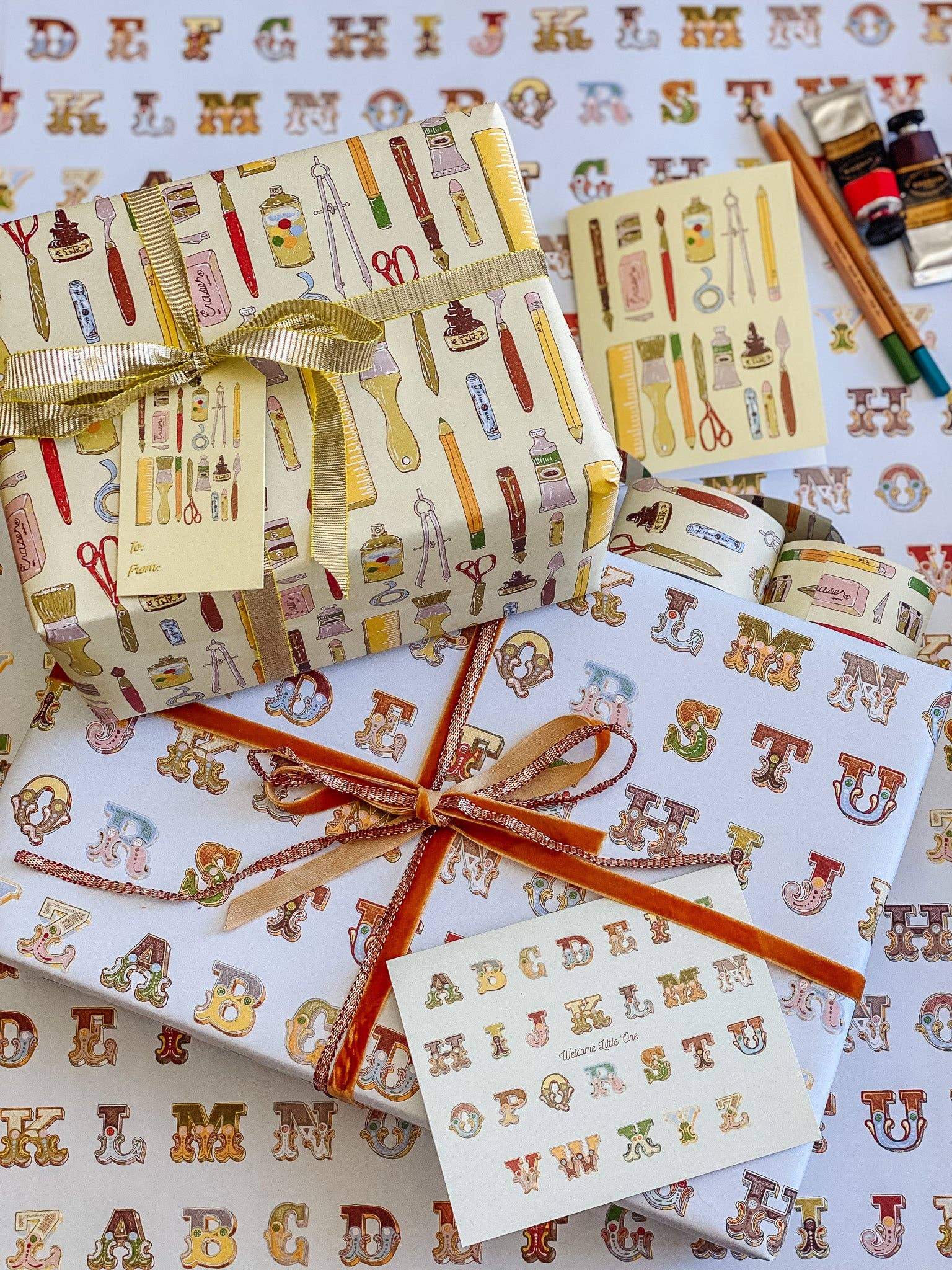 re:mused studio - Back to (Art) School Gift Wrap Sheet - Double Sided