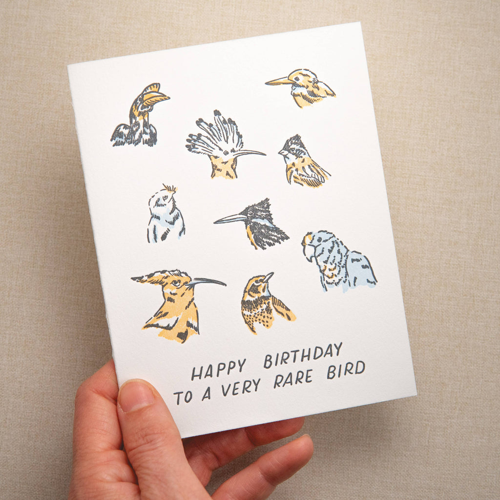 Kindred Letterpress - Rare Bird Birthday Card | Letterpress Birthday Card