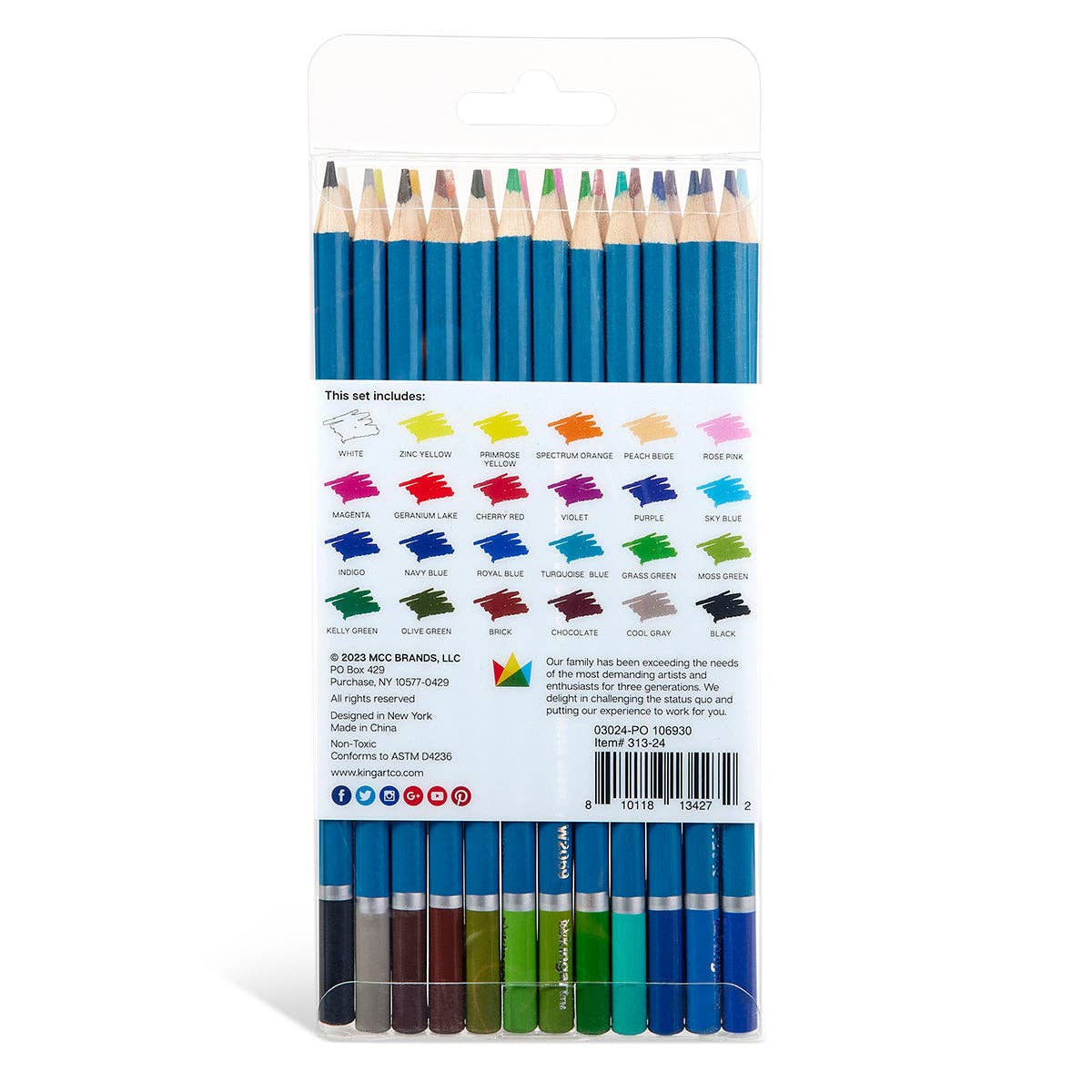 KINGART - Watercolor Pencils Set - 24 Colors: 24