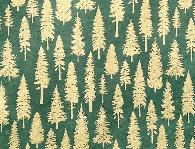 Giftsland - 20x30 Forest trees, gld/grn paper