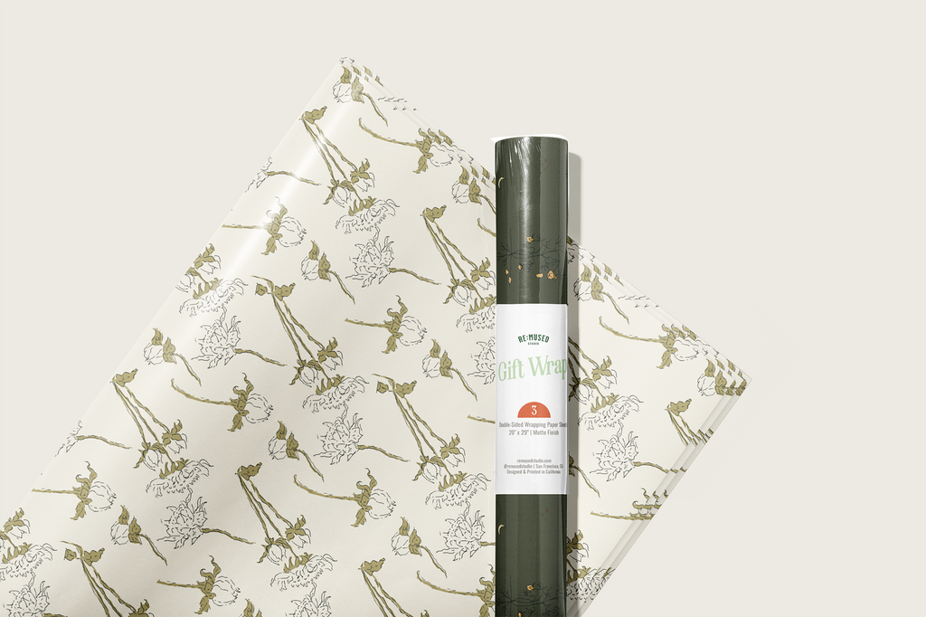 re:mused studio - Spooky Blooms Gift Wrap Sheet – Double Sided