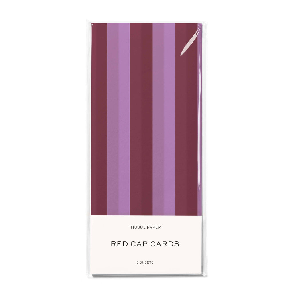 Red Cap Cards - Eggplant and Lilac Stripes tissue paper