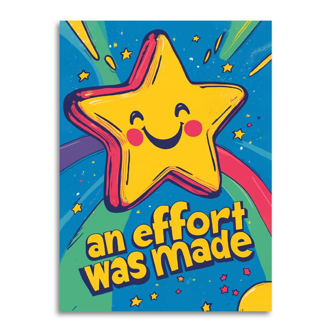 Bad Betty Greeting Co. - Funny Sarcastic Thank You Card - An Effort Was Made
