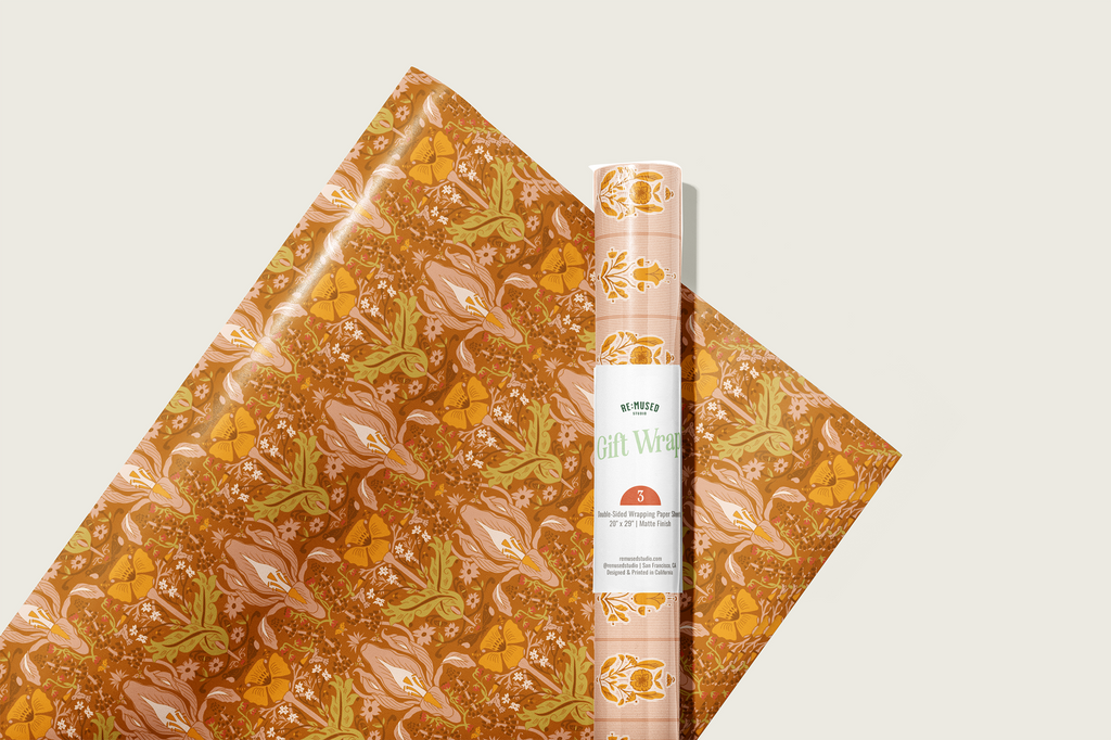 re:mused studio - Wildflower Gift Wrap Sheet-Double Sided