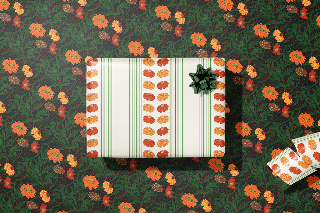re:mused studio - Zinnia Gift Wrap Sheet – Double Sided: Single Sheets