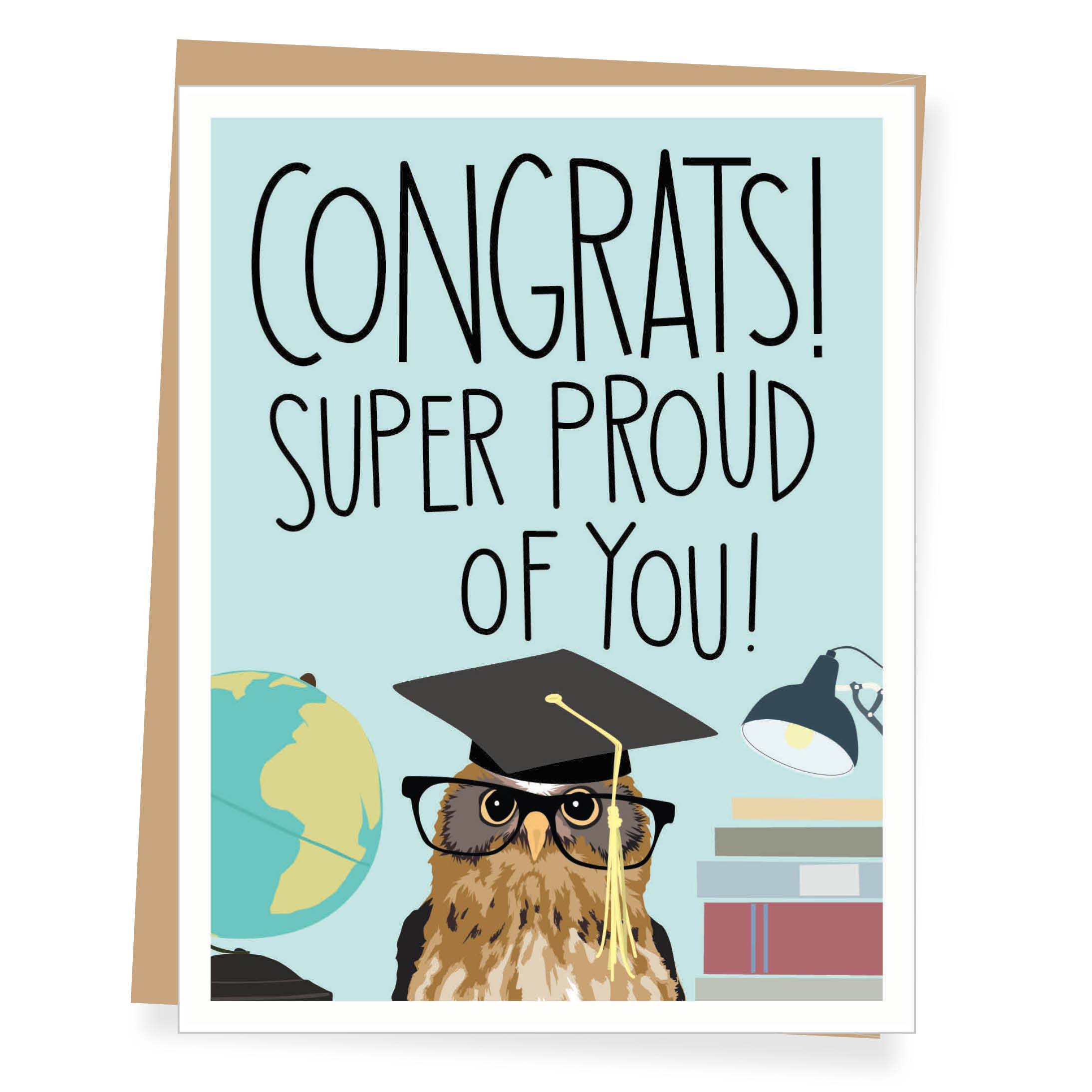 Apartment 2 Cards - Super Proud Owl Graduation Card
