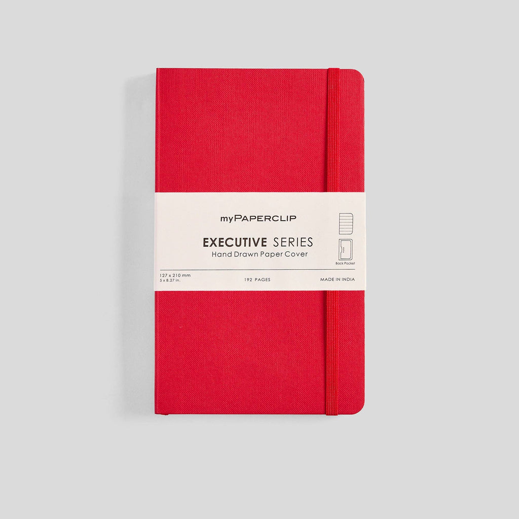 myPAPERCLIP - Executive Series Notebook - M (With Back Pocket): Checks / Yellow