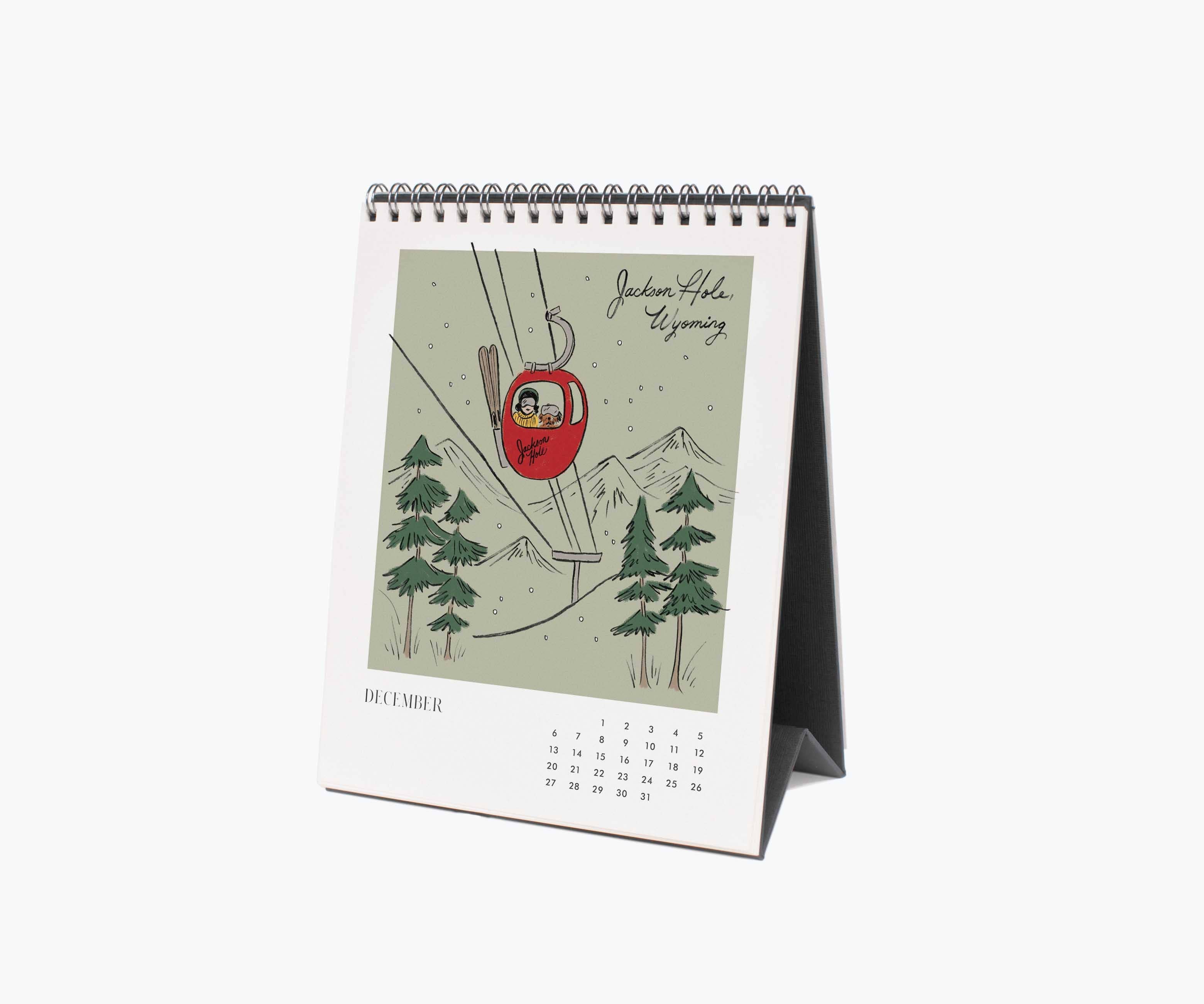 Rifle Paper Co. - 2026 Travel Sketchbook Desk Calendar