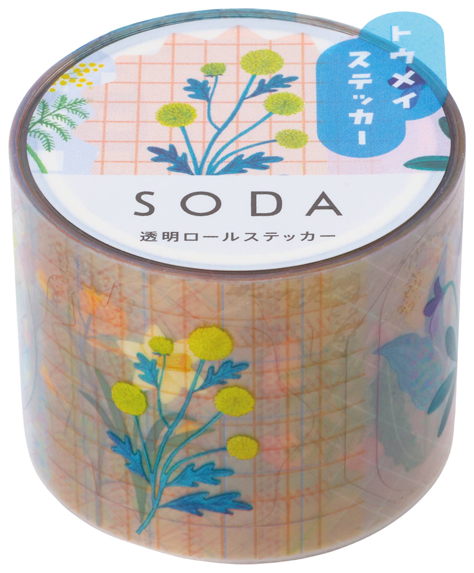 HITOTOKI by KING JIM - SODA transparent Masking Tape Sticker type: Pin badge