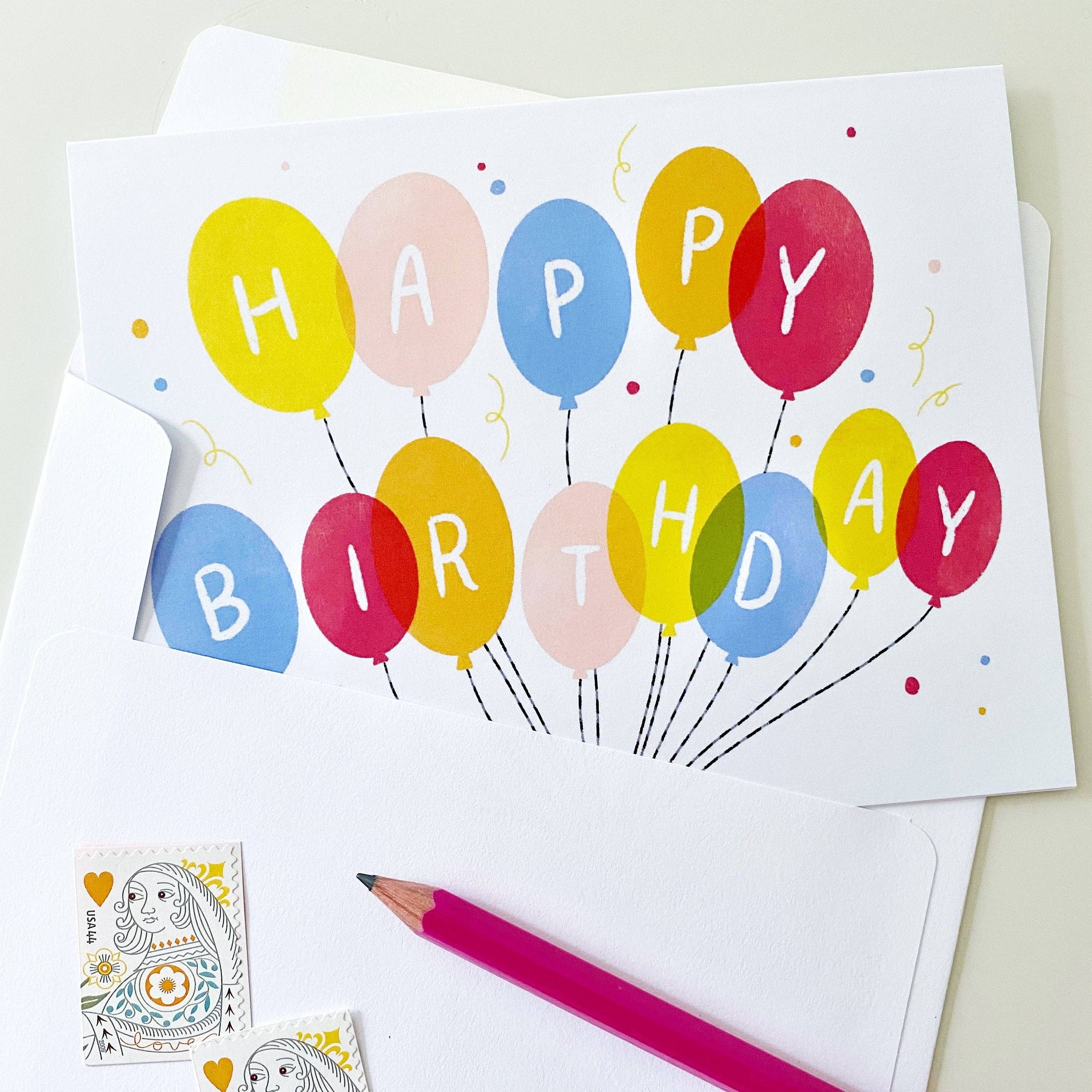 Molly Marie Pea - Bunch of Balloons Birthday Card