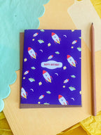 re:mused studio - Space Birthday A2 Greeting Card