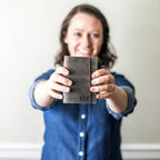 Ox & Pine - Refillable Leather Pocket Journal with Elastic Closure: Dark Brown / Lined Paper