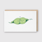 Pike Street Press - Letterpress Love Greeting Card – Lover Peas: 3 3/8" X 5 3/8"