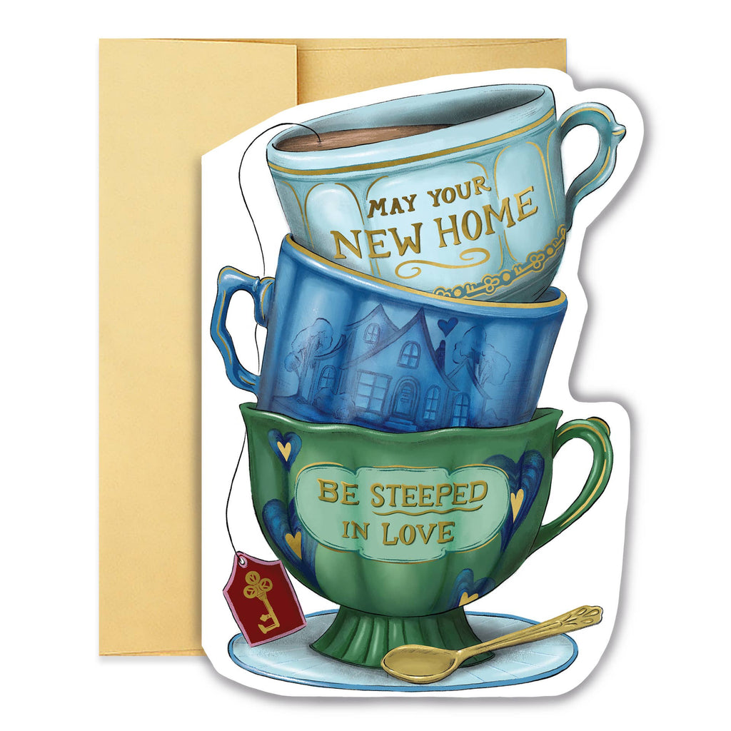 Good Juju Ink - New Home Teacup Stack Diecut Card