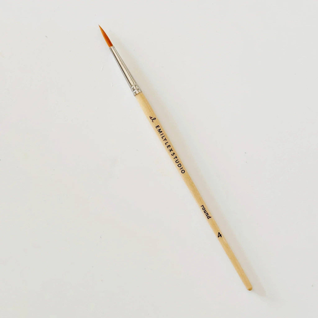 emily lex studio - Watercolor paintbrush set of five wood brushes