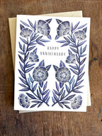 Katharine Watson - "Happy Anniversary" Blue Greeting Card