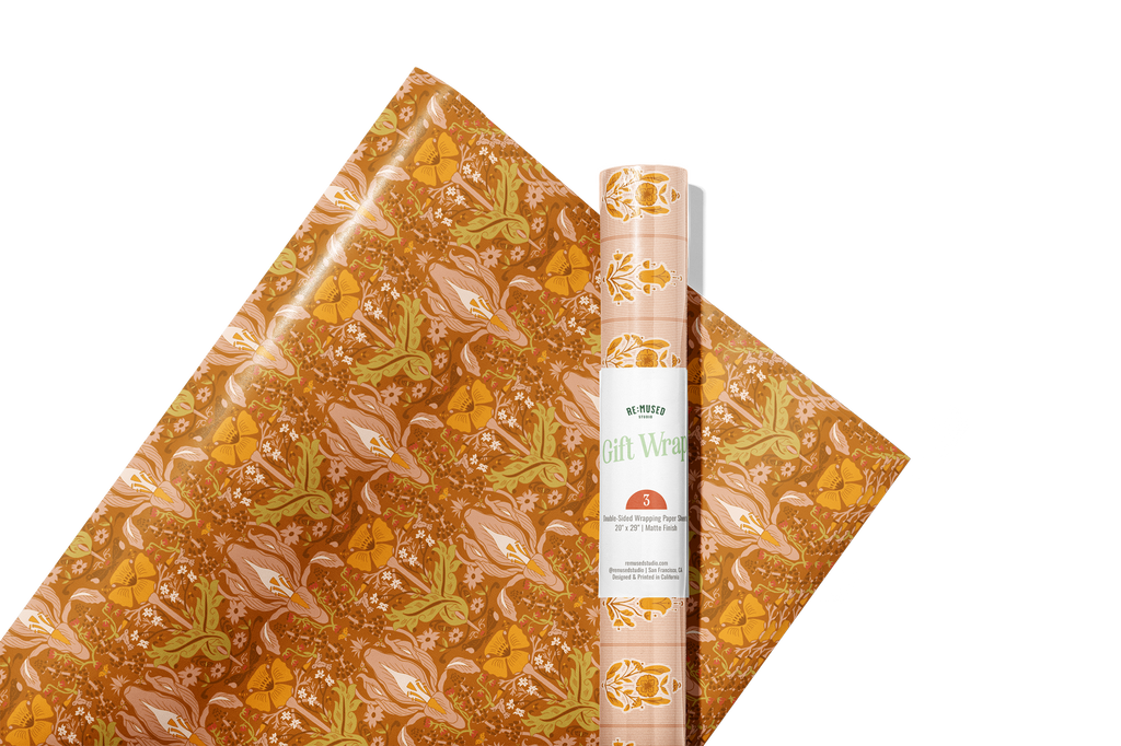 re:mused studio - Wildflower Gift Wrap Sheet-Double Sided
