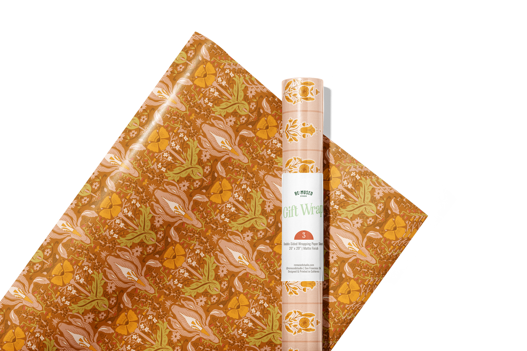 re:mused studio - Wildflower Gift Wrap Sheet-Double Sided