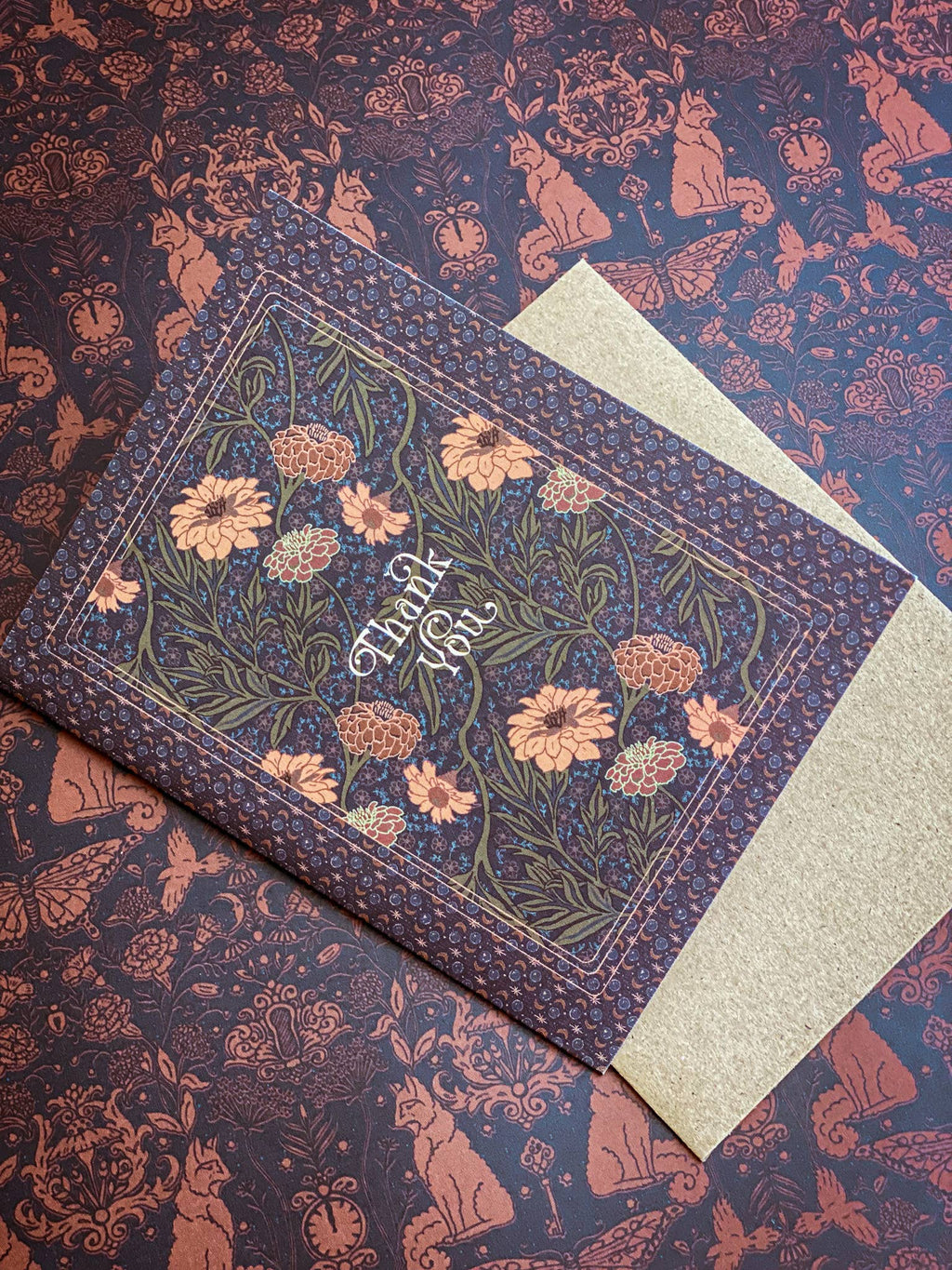 re:mused studio - Moonlight Zinnia Thank You A2 Greeting Card