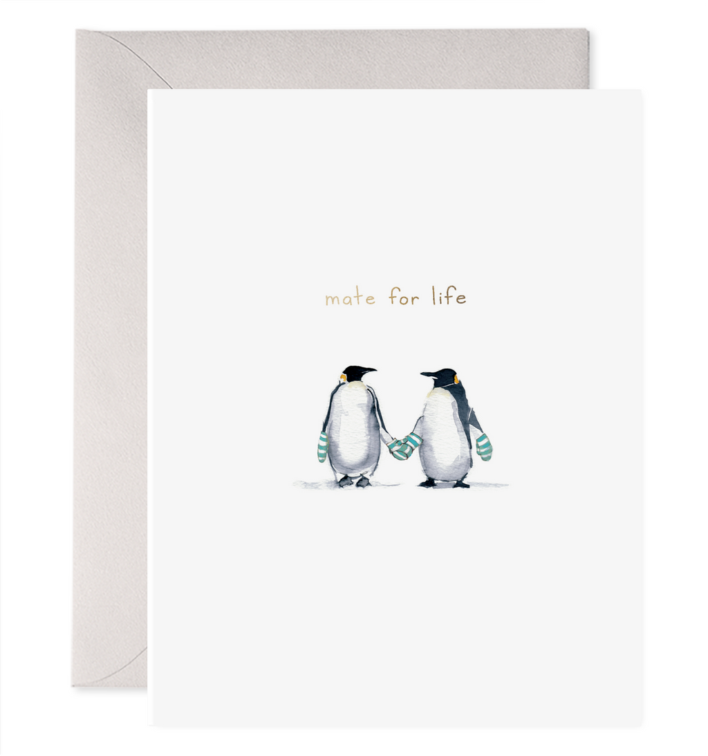 E. Frances Paper - Mate For Life | Wedding, Anniversary Penguin Greeting Card