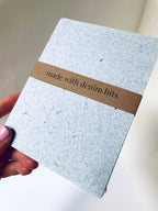 Atelier By Cat - Mini Recycled Denim Confetti Notebook Eco-Friendly Paper: Blank