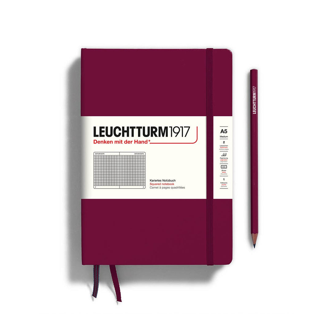 LEUCHTTURM1917 - Notebooks - Medium (A5): Port red / Hardcover / Ruled