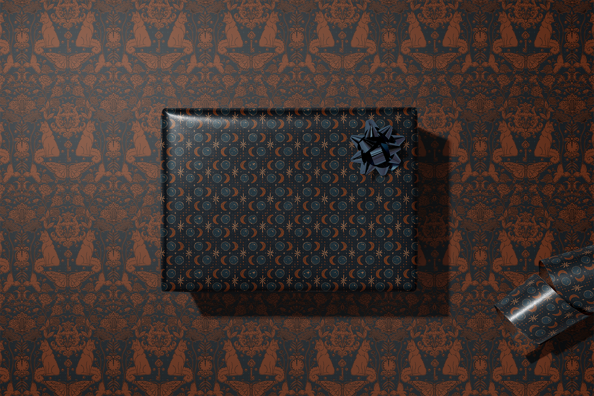 re:mused studio - Moonlight Garden Gift Wrap Sheet-Double Sided: Single Sheets