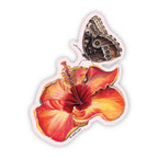 J6R6 - Hibiscus & Butterfly Vinyl Sticker