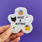 Graphic Anthology Greeting Cards - Hugs and Kittens vinyl waterproof sticker, Cats in Hats