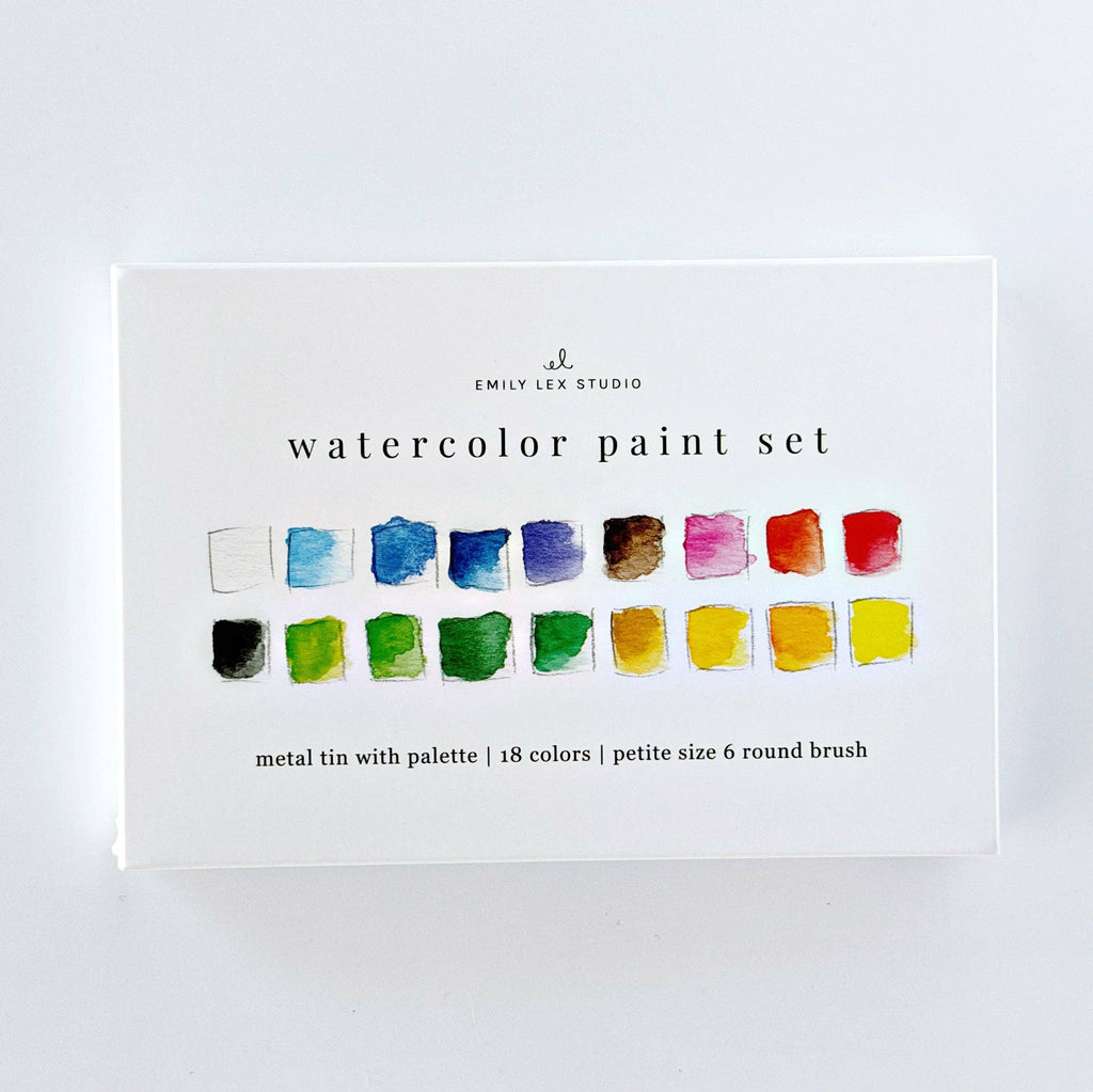 emily lex studio - Watercolor Paint Set 18 Colors with Brush
