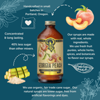Portland Syrups - Georgia Peach Syrup 12oz - cocktail / mocktail / Coffee /Tea
