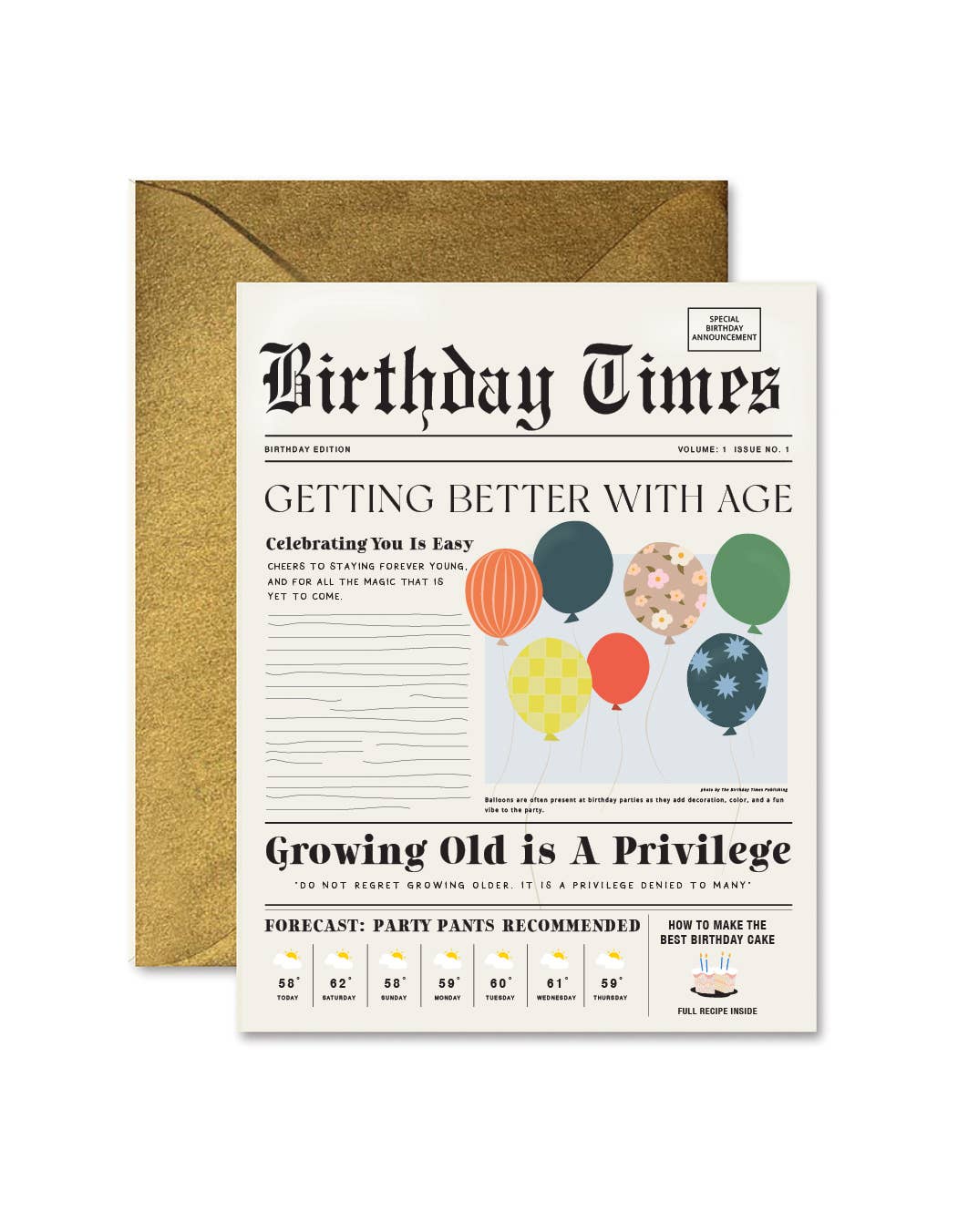 Ginger P. Designs - Birthday Times Greeting Card